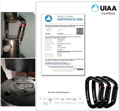 FresKaro UIAA Certified 25KN Auto Locking Climbing Carabiner Clips